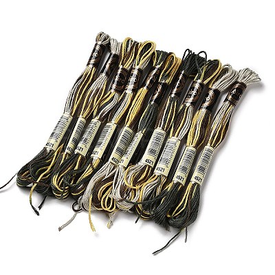 10 Skeins 6-Ply Polyester Embroidery Floss OCOR-K006-A15-1