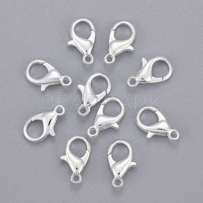 Silver Color Plated Alloy Lobster Claw Clasps X-E105-S-1