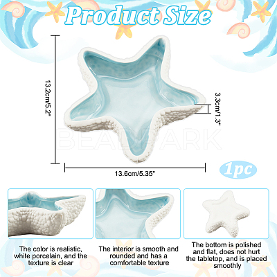 Ocean-themed Ceramic Jewelry Plate AJEW-WH0033-01A-1