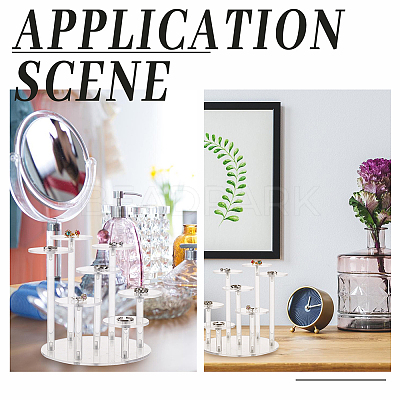 7-Tier Round Transparent Acrylic Display Stand Risers ODIS-WH0026-04-1