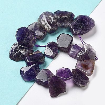 Natural Amethyst Beads Strands G-P528-K09-01-1