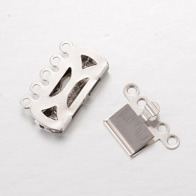 Tarnish Resistant 304 Stainless Steel Multi-Strand Box Clasps STAS-G140-14P-1