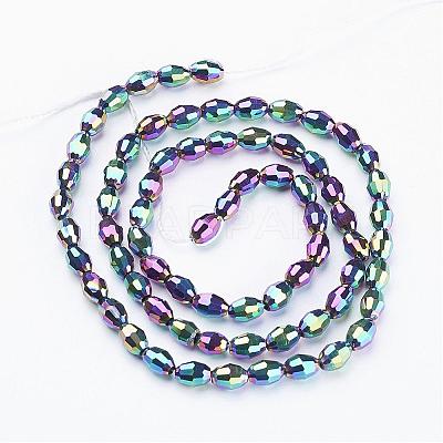 Electroplate Glass Beads Strands GC885Y-1-1