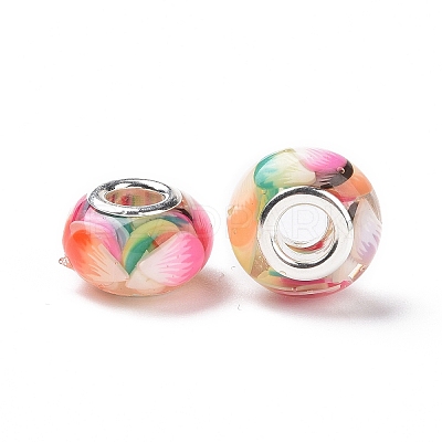 Transparent Resin European Rondelle Beads RPDL-P005-01P-17-1