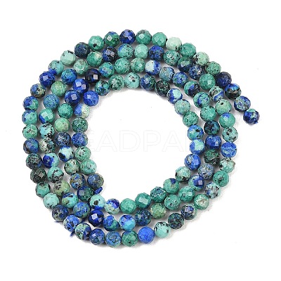 Natural Chrysocolla and Lapis Lazuli Beads Strands G-B175-D06-3mm-1