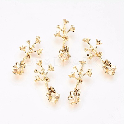 Brass Filigree Joiners Links KK-K230-48G-NF-1