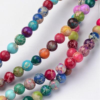 Natural Imperial Jasper Beads Strands G-I122-10mm-14-1