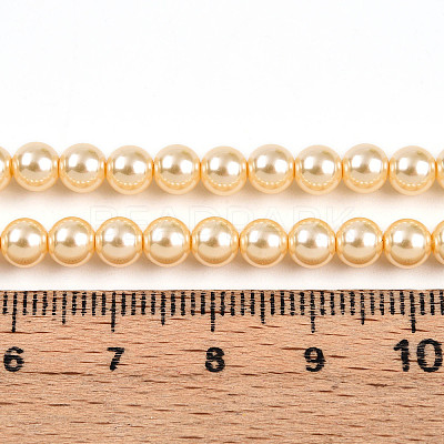 Baking Paint Pearlized Glass Pearl Bead Strands HY-N002-5mm-A09-1