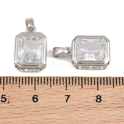 Brass Pave Clear Cubic Zirconia Charms CU-CBAA571-15P-1
