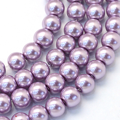 Baking Paint Pearlized Glass Pearl Round Bead Strands HY-Q003-4mm-44-1