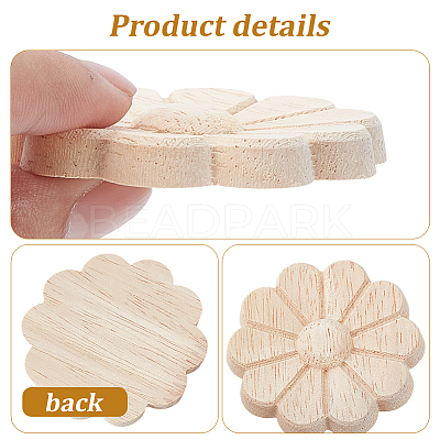 10Pcs Carved Wooden Display Decorations AJEW-GF0013-54-1
