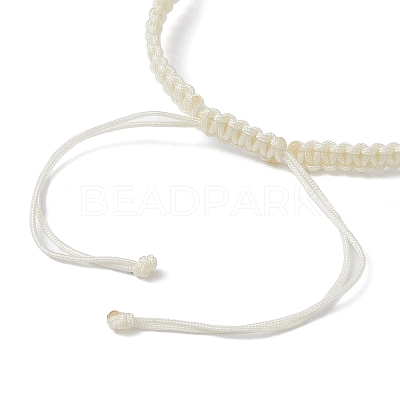 Natural Shell & Polymer Clay 3D Flower Link Bracelet BJEW-JB09815-1