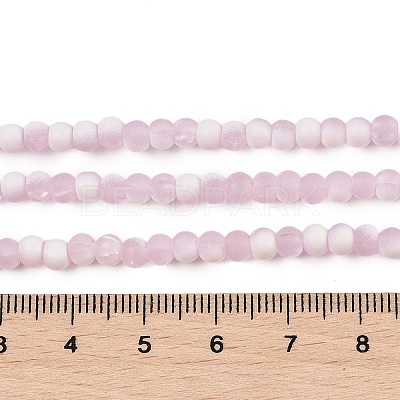 Frosted Crackle Glass Beads Strands GLAA-U001-4mm-M03-1