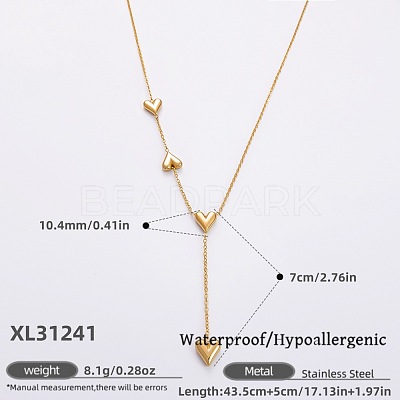 316L Surgical Stainless Steel Y Tassel Necklaces for Women FS-WGE9B28-14-1