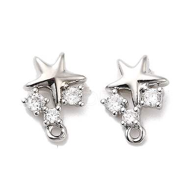 Brass with Cubic Zirconia Stud Earring Finding LS-KK-Q048-14P-1