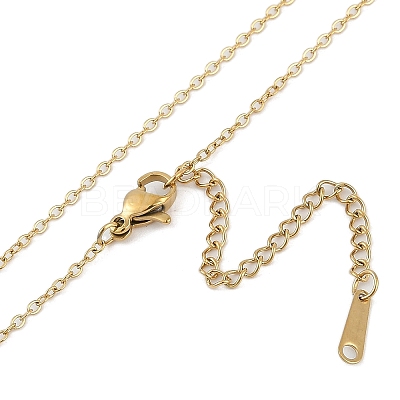 Halloween Series 202 Stainless Steel Cable Chain Ghost Pendant Necklaces NJEW-S005-01G-C-1