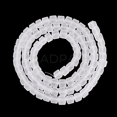Transparent Frosted Glass Beads Strands GLAA-N072-01A-A01-1