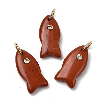 Natural Red Jasper Pendants G-A297-01G-12-1
