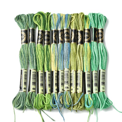 12 Skeins 6 Colors 6-Ply Polyester Embroidery Floss OCOR-FS0001-01B-04-1
