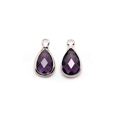 Faceted Glass Pendants FIND-WH0097-40B-1
