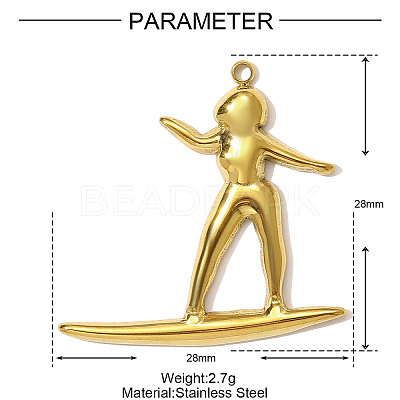 304 Stainless Steel Pendants STAS-OY001-02G-1