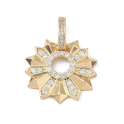 Brass Micro Pave Cubic Zirconia Pendants KK-F939-02D-G-1