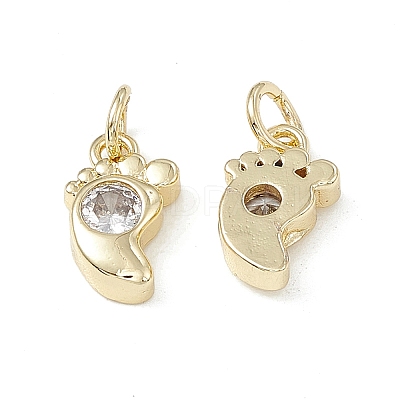 Brass Glass Charms KK-E068-VB232-1