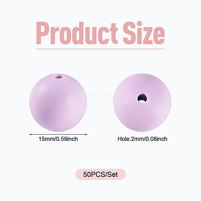 50Pcs Food Grade Eco-Friendly Silicone Beads SIL-TADJ0001-03C-1
