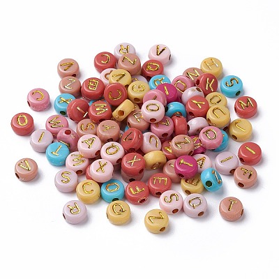 Opaque Mixed Color Acrylic Beads MACR-Q242-011A-1