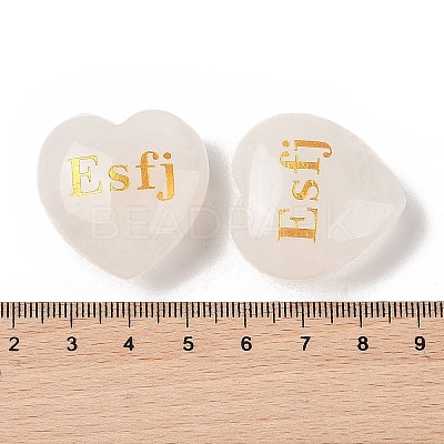 Natural Quartz Crystal Heart Engraving MBTI Figurines Statues for Home Office Desk Decorations X1-G-K353-05P-1