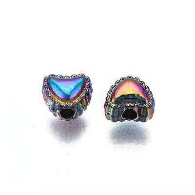 Rack Plating Rainbow Color Alloy Beads PALLOY-S180-341-1