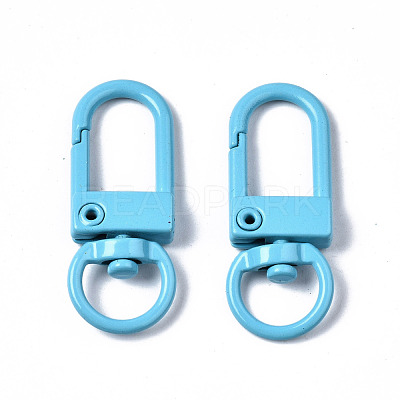 Spray Painted Alloy Swivel Snap Hooks Clasps X-PALLOY-T080-02-NR-1
