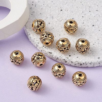 Tibetan Style Hollow Alloy Beads TIBEB-YW0001-12G-1