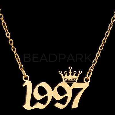 Crown Birth Year 201 Stainless Steel Pendant Necklaces for Women FS-WG4E8F2-18-1