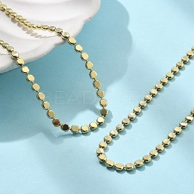 Brass Flat Ball Chain Necklaces for Women NJEW-U035-01G-1