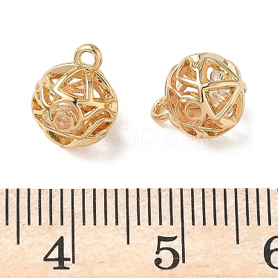 Brass Micro Pave Clear Cubic Zirconia Pendants KK-D261-01G-07-1