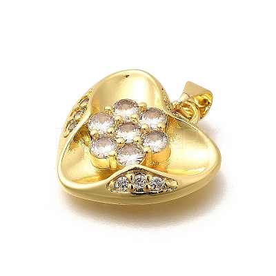 Rack Plating Brass Micro Pave Cubic Zirconia Pendants KK-L226-001G-02-1
