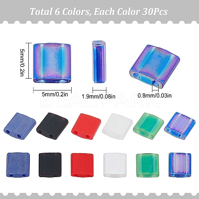 180Pcs 6 Style MIYUKI TILA Beads SEED-SC0001-05-1