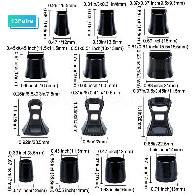 13 Pairs 13 Style PVC High Heel Stoppers Protector AJEW-GF0005-22B-1