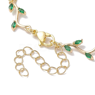 Cubic Zirconia Branch Links Bracelets & Necklaces Sets SJEW-JS01294-1
