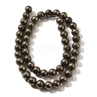 Natural Pyrite Beads Strands G-H059-A01-02-1