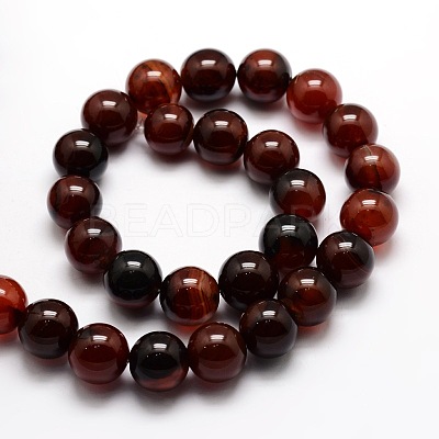 Dyed Natural Agate Round Beads Strands G-E321B-10mm-02-1