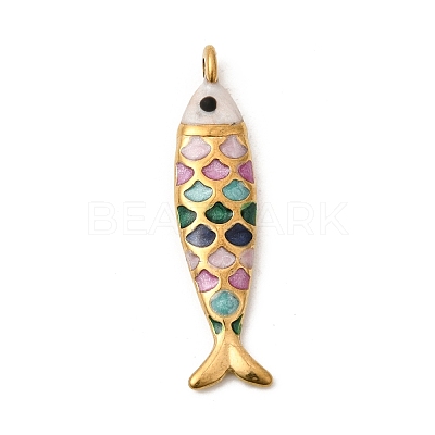 304 Stainless Steel Enamel Pendants STAS-B128-52G-06-1