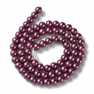 Eco-Friendly Dyed Glass Pearl Round Beads Strands HY-A002-6mm-RB029-1