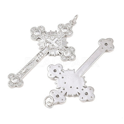 Brass Micro Pave Cubic Zirconia Pendants KK-B167-21P-1
