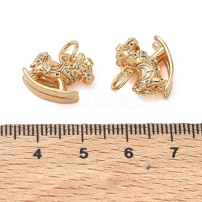 Brass Micro Pave Clear Cubic Zirconia Charms CU-CBA3F77-08G-1