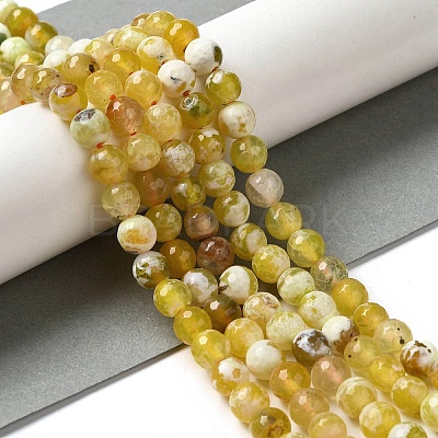 Dyed & Heated Natural Fire Crackle Agate Beads Strands G-P539-B01-06-1