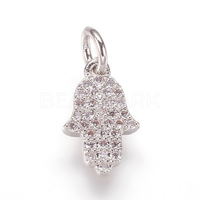 Brass Micro Pave Cubic Zirconia Charms Pendants ZIRC-K070-32P-1