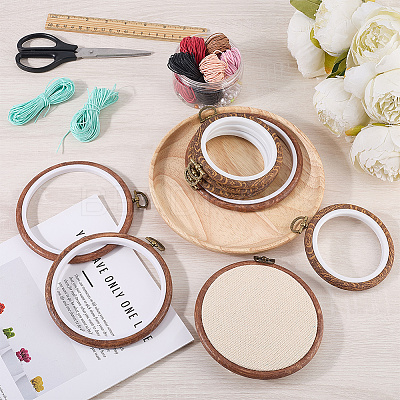 8Pcs 2 Styles Plastic Cross Stitch Embroidery Hoops DIY-CP0012-37-1