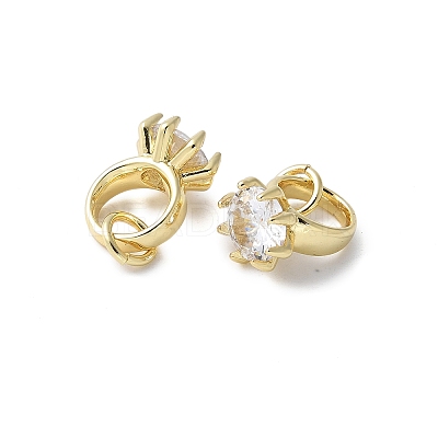 Brass Micro Pave Cubic Zirconia Charms KK-C089-02G-1